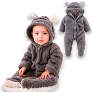 Macacão Teddy Pelucia Frio Inverno Premium - Cinza, P