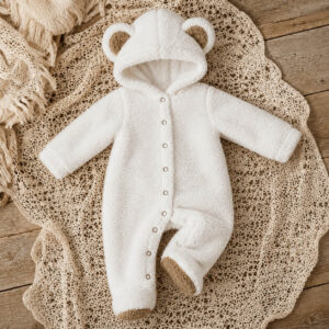 Macacão Teddy Pelucia Frio Inverno Premium - Branco, P