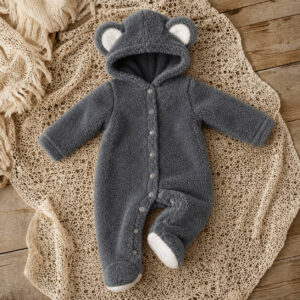 Macacão Teddy Pelucia Frio Inverno Premium - Cinza, P