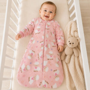 Manta Vestível Bebê Saco De Dormir com Ziper Plush Com Manga